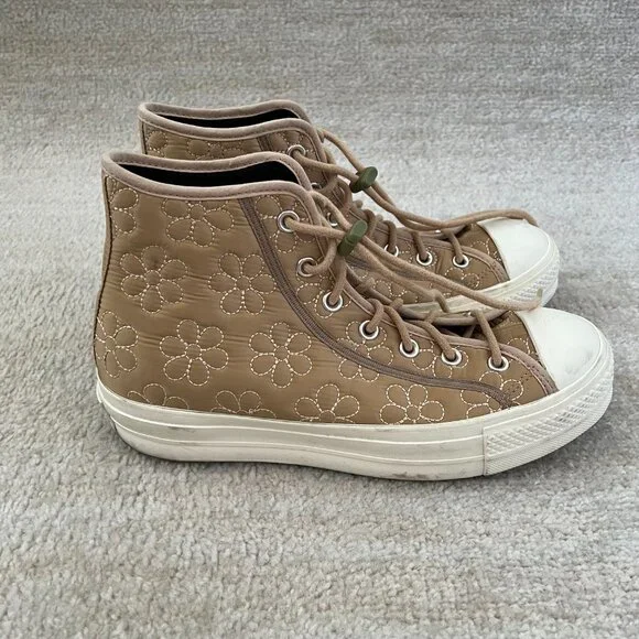 Converse All Star Lift Quilted High Top Platform Sneakers Shoes 10.5 - Picture 4 of 10